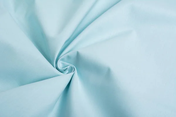 Kék Pamut Természetes Szövet Szövés Szálak Textúra Göndör Gyűrött Fold — Stock Fotó