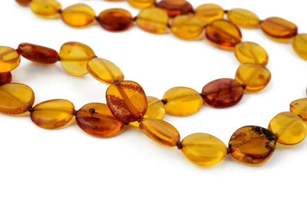 stock image necklace of Natural polished transparent natural amber