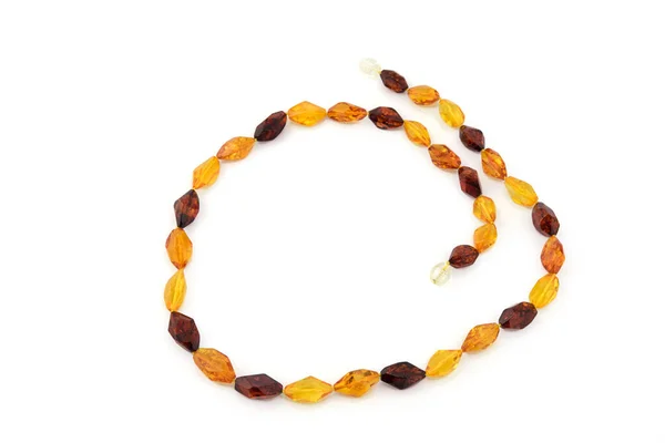 Necklace of Natural polished transparent natural amber — Stock Photo, Image