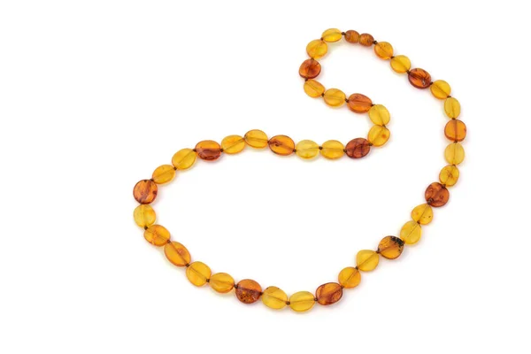Necklace of Natural polished transparent natural amber — Stock Photo, Image