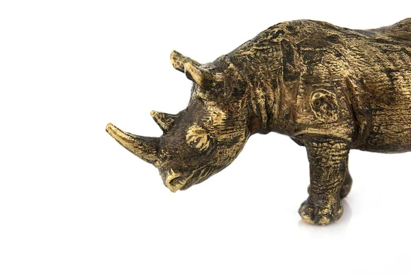 Ρινόκερος Vintage Antique άγαλμα του όμορφου ζώου — Φωτογραφία Αρχείου