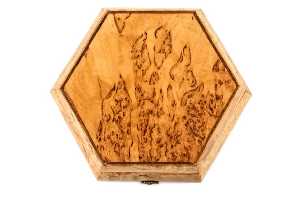 Wooden jewelry box with velvet lining — Stockfoto