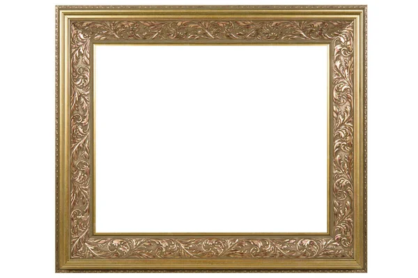 Quadro Lona Madeira Vintage Antigo Clássico Dourado Mockup Isolado Fundo — Fotografia de Stock