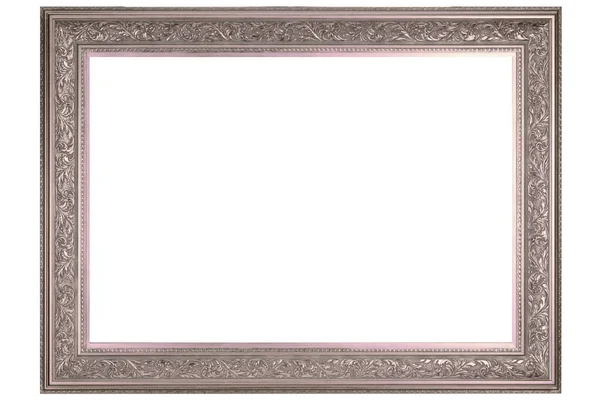 Pink Classic Old Vintage Wooden Mockup Canvas Frame Isolated White — Stock Photo, Image