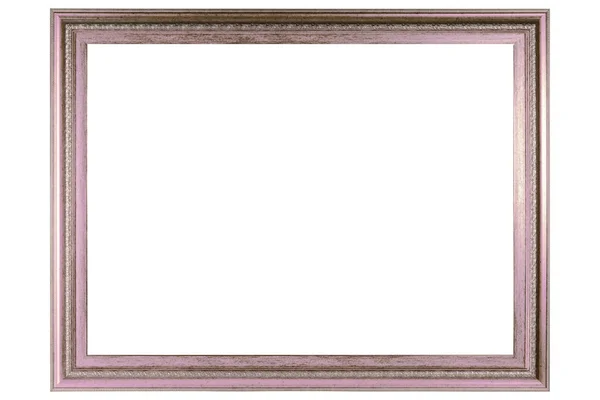 Pink Classic Old Vintage Wooden Mockup Canvas Frame Isolated White — Stock Fotó