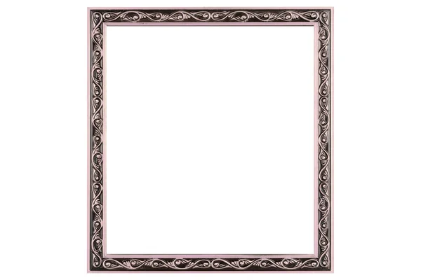 Pink Classic Old Vintage Wooden Mockup Canvas Frame Isolated White — 图库照片