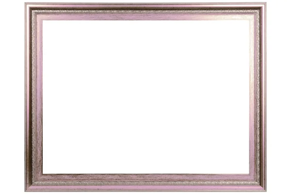 Розовый Классический Старый Винтажный Деревянный Макет Холст Рамка Изолированы Белом — стоковое фото