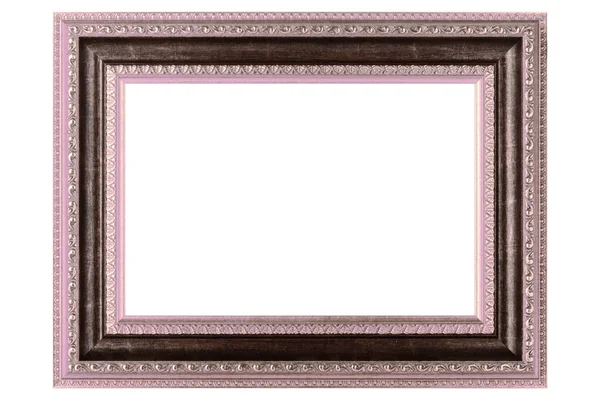 Pink Classic Old Vintage Wooden Mockup Canvas Frame Isolated White — Φωτογραφία Αρχείου