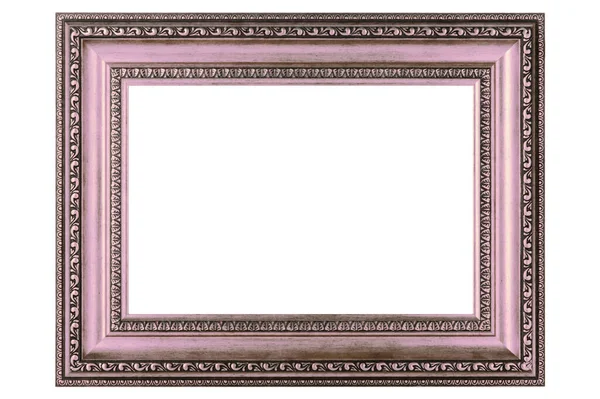 Pink Classic Old Vintage Wooden Mockup Canvas Frame Isolated White — Foto Stock