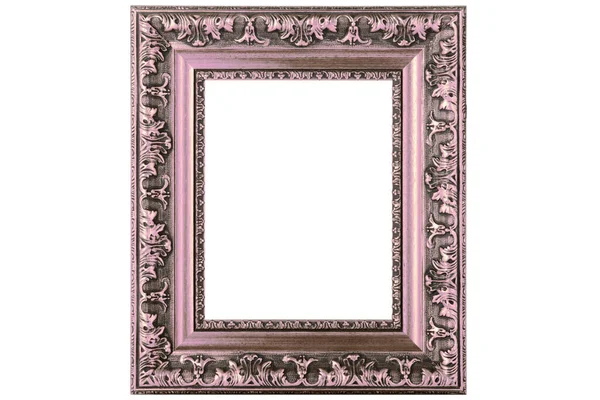 Pink Classic Old Vintage Wooden Mockup Canvas Frame Isolated White — ストック写真