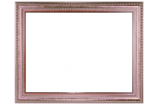 Pink Classic Old Vintage Wooden Mockup Canvas Frame Isolated White — Foto Stock