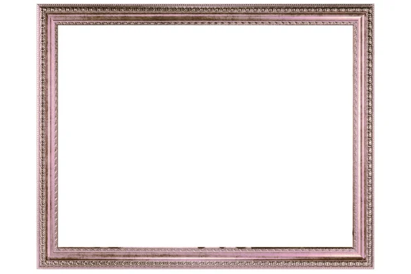 Pink Classic Old Vintage Wooden Mockup Canvas Frame Isolated White — Stok fotoğraf