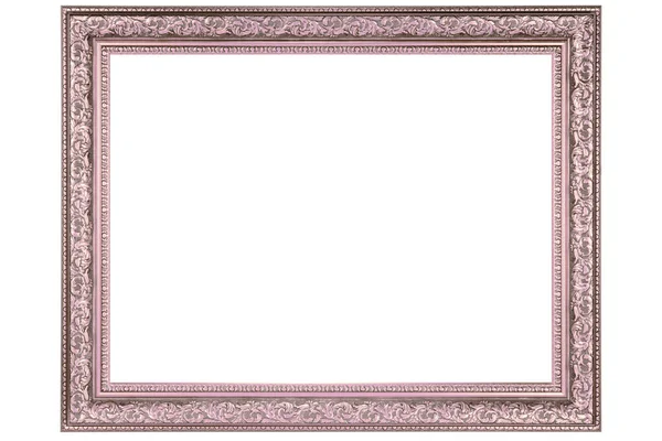 Pink Classic Old Vintage Wooden Mockup Canvas Frame Isolated White — Stok fotoğraf