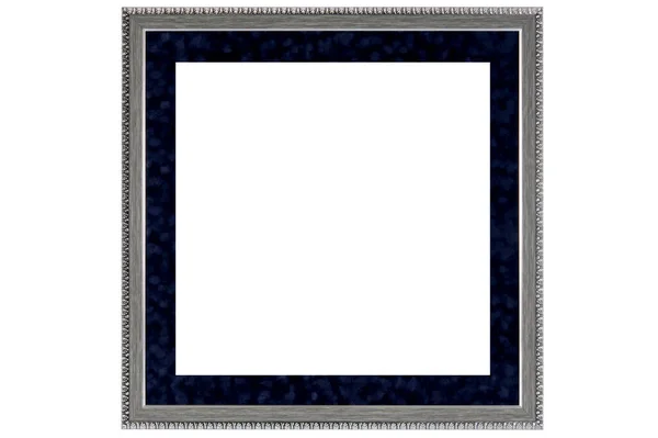 Zwart Klassiek Oud Vintage Houten Mockup Canvas Frame Geïsoleerd Witte — Stockfoto