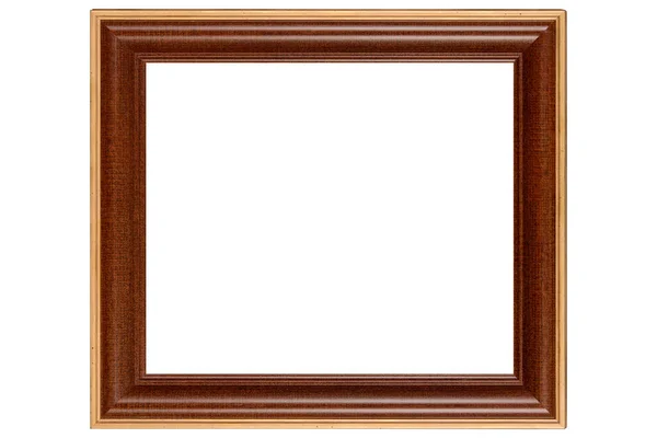 Brown Classic Old Vintage Wooden Mockup Canvas Frame Isolated White — Stock Photo, Image