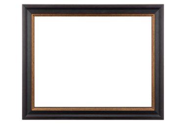 Kahverengi Klasik Eski Klasik Ahşap Model Tuvali çerçevesi beyaz arka planda izole edilmiş. Boş, güzel ve çeşitli konulardan oluşan baget kalıbı. Tasarım elemanı. resim, ayna ya da fotoğraf çerçevelemek için kullanılıyor.