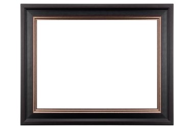 Kahverengi Klasik Eski Klasik Ahşap Model Tuvali çerçevesi beyaz arka planda izole edilmiş. Boş, güzel ve çeşitli konulardan oluşan baget kalıbı. Tasarım elemanı. resim, ayna ya da fotoğraf çerçevelemek için kullanılıyor.