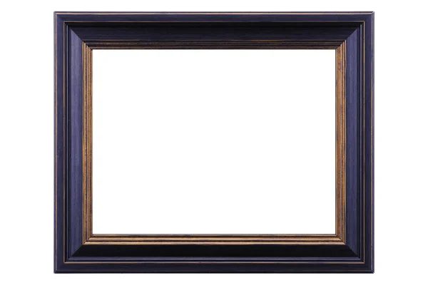 Purple Blue Classic Vintage Wooden Mockup Canvas Frame Isolated White — Stock Photo, Image