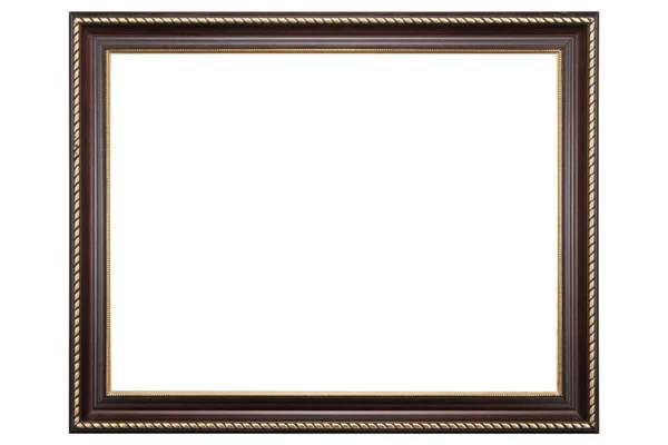 Kahverengi Klasik Eski Klasik Ahşap Model Tuvali Çerçevesi Beyaz Arka — Stok fotoğraf