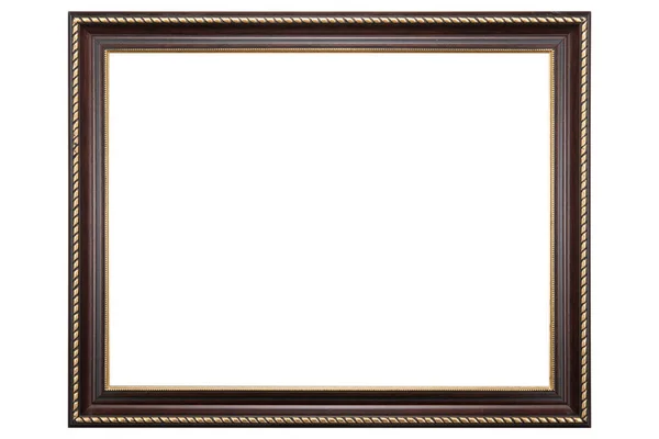 Brown Classic Old Vintage Wooden Mockup Canvas Frame Isolated White — Stock Photo, Image