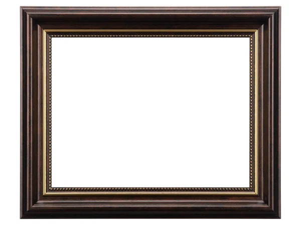 Bruin Klassiek Oud Vintage Houten Mockup Canvas Frame Geïsoleerd Witte — Stockfoto