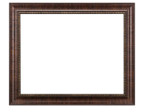 Bruin Klassiek Oud Vintage Houten Mockup Canvas Frame Geïsoleerd Witte — Stockfoto