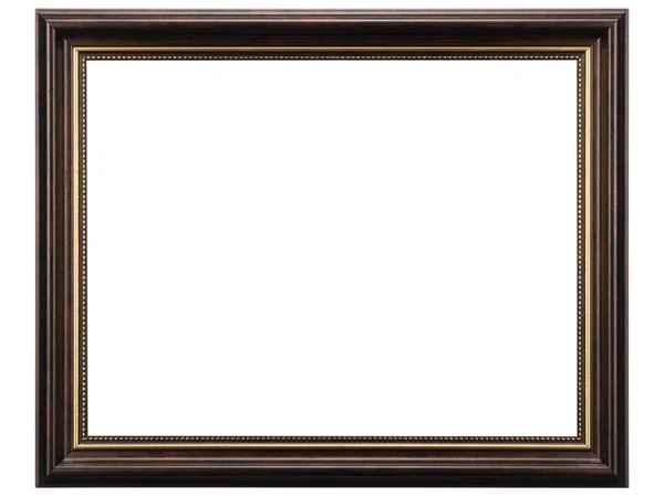 Brown Classic Old Vintage Wooden Mockup Canvas Frame Isolated White — Stock Photo, Image