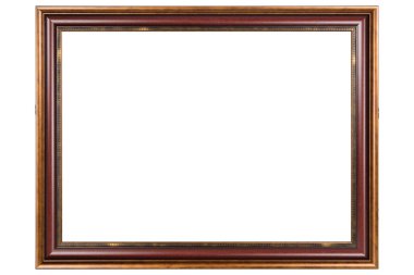 Kahverengi bez çerçeve beyaz arkaplanda izole edildi