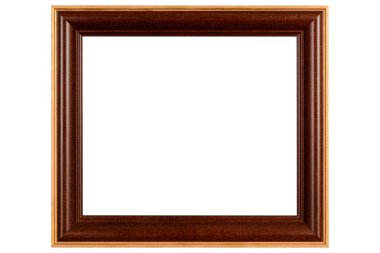 Kahverengi bez çerçeve beyaz arkaplanda izole edildi