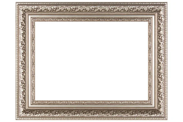 Серебряный макет холста рамка изолированы на белом фоне — стоковое фото