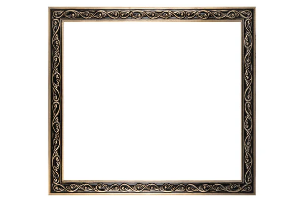 白い背景に隔離された茶色のモックアップキャンバスフレーム — ストック写真