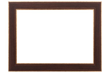 Kahverengi bez çerçeve beyaz arkaplanda izole edildi