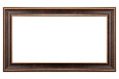 Kahverengi bez çerçeve beyaz arkaplanda izole edildi