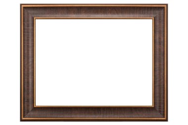 Kahverengi bez çerçeve beyaz arkaplanda izole edildi