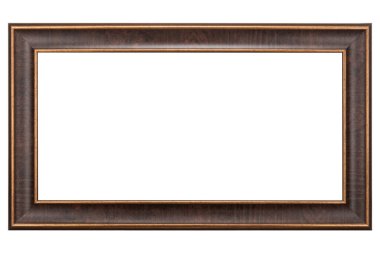 Kahverengi bez çerçeve beyaz arkaplanda izole edildi