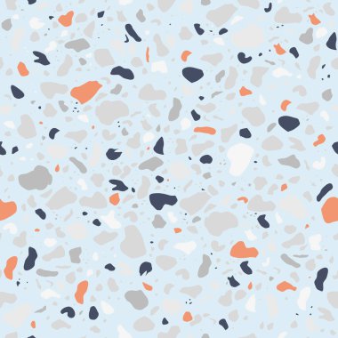 Açık mavi terrazzo arkaplanı olan kusursuz bir desen.