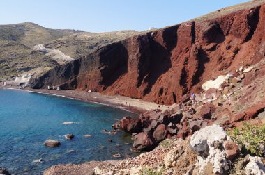 Kırmızı beach Santorini Island, Yunanistan.
