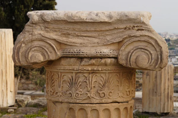Piękny detal greckiej kolumny Partenonu, Aten. — Zdjęcie stockowe
