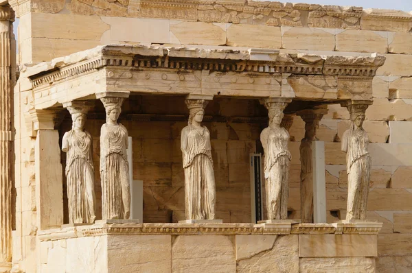 Caryatides, Erehtheio, Akropol, Ateny, Grecja — Zdjęcie stockowe