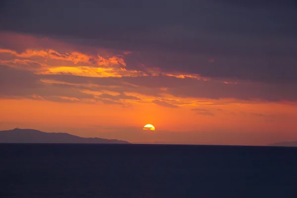 Beautiful sunset at Mykonos, Greece . — стоковое фото