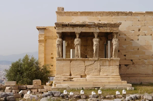 Caryatides, Erehtheio, Akropolu w Atenach, Grecja — Zdjęcie stockowe