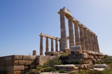 poseidon Tapınağı, Atina, Yunanistan yakınındaki cape sounion. 