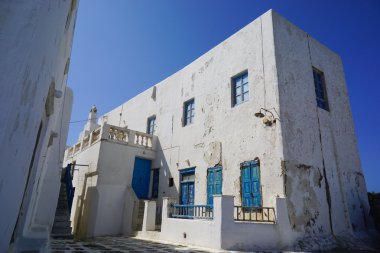Güzel eski bina Mykonos, Yunanistan.