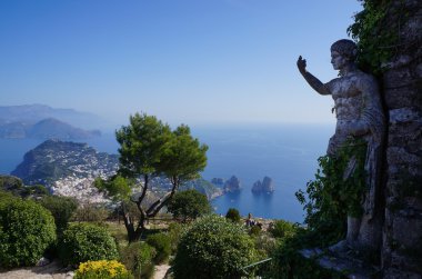 Anacapri and the statue,Italy clipart