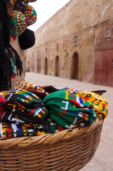 Sombreros marroquíes de punto coloridos típicos, El Jadida —  Fotos de Stock