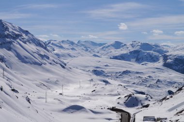 Beautiful view of Julier pass on the way to St.Moritz clipart