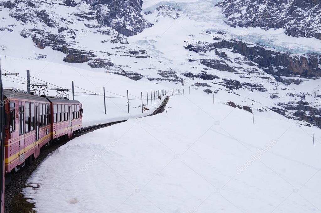 The Jungfrau railway is a metre gauge rack railway which runs 9 