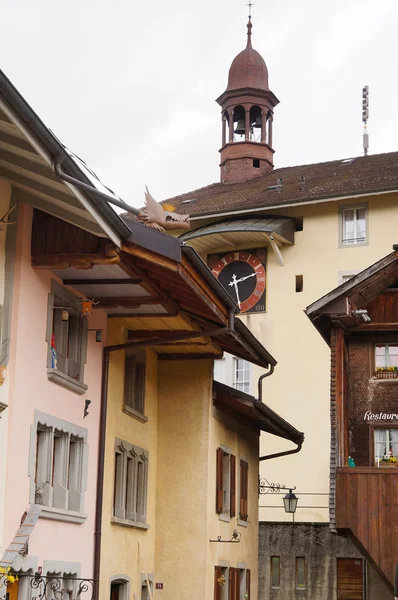 Gruyeres - medieval town in canton of Fribourg ,Switzerland. — Stok fotoğraf
