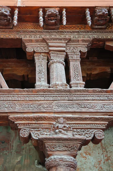 Detail of wood carving in Alchi Monastery in Ladakh, India.