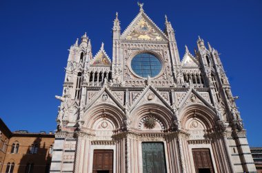 Facade of Siena Cathedral in Italy